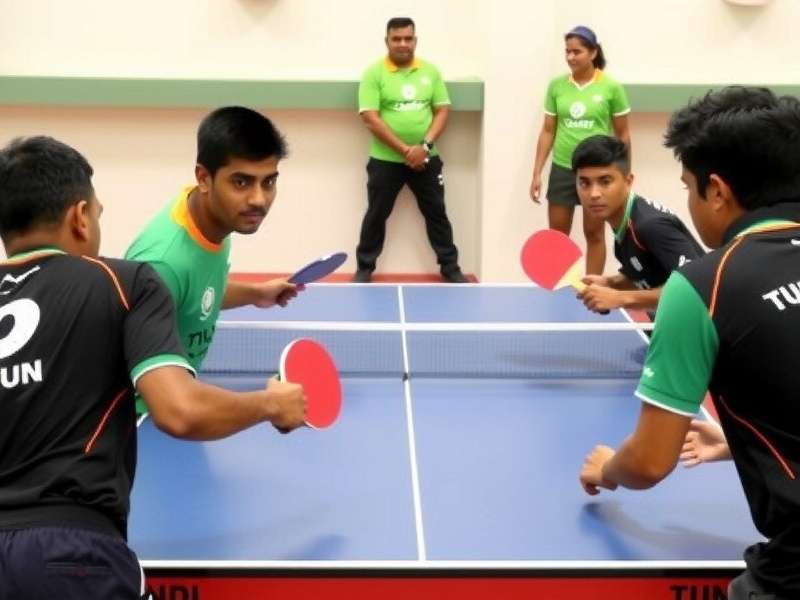 Top Indian players in intense tournament matches Indian players competing in Table Tennis Triumph